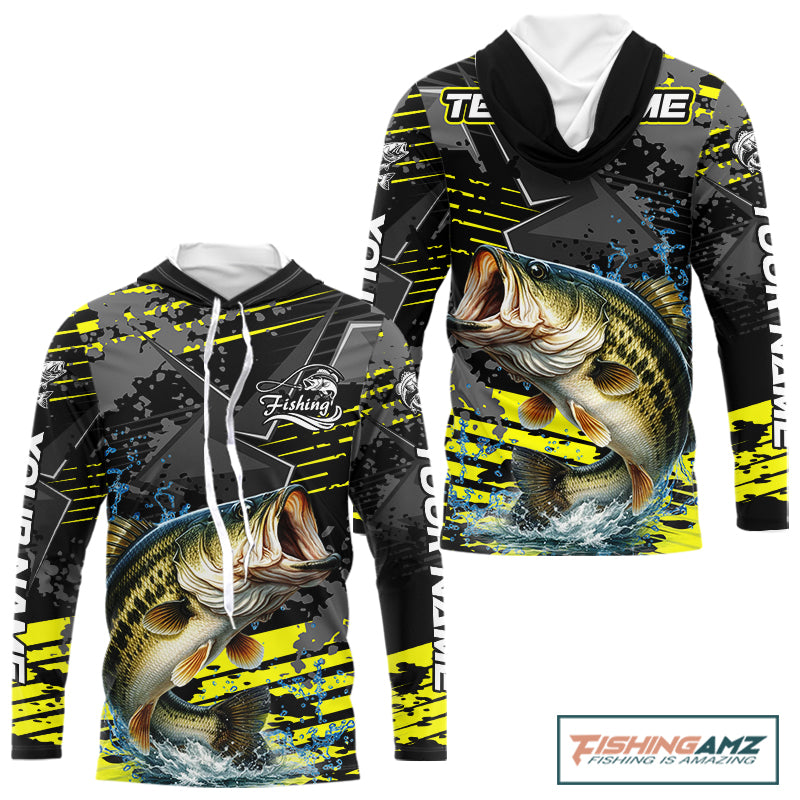 Personalized Largemouth Bass Hooded Fishing Jerseys For Fishing Team, Fishing Gift For Men