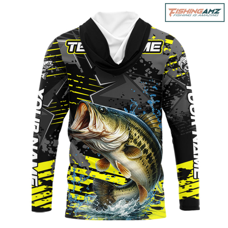 Personalized Largemouth Bass Hooded Fishing Jerseys For Fishing Team, Fishing Gift For Men