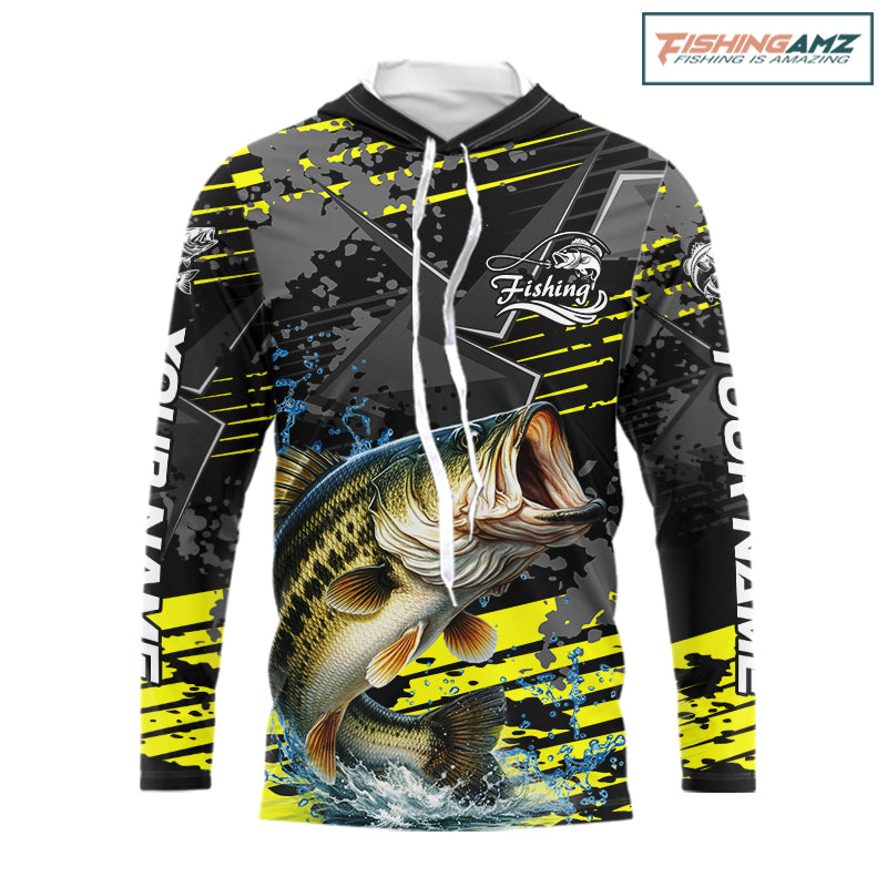Personalized Largemouth Bass Hooded Fishing Jerseys For Fishing Team, Fishing Gift For Men