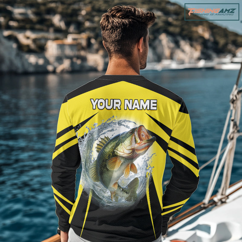 Largemouth Bass Fishing Shirts Long Sleeve Sport With Personalized Name NHT397