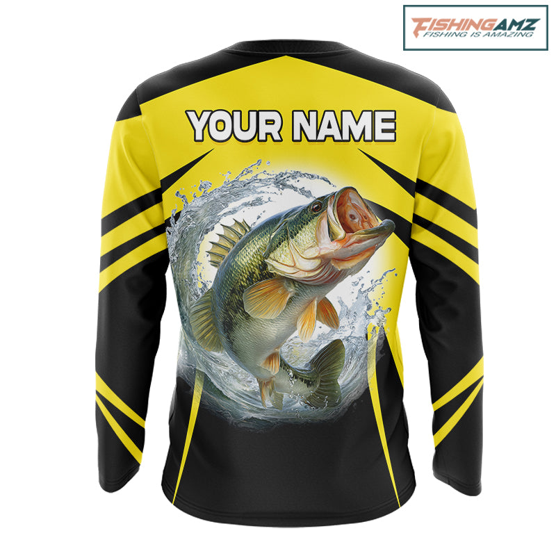 Largemouth Bass Fishing Shirts Long Sleeve Sport With Personalized Name NHT397