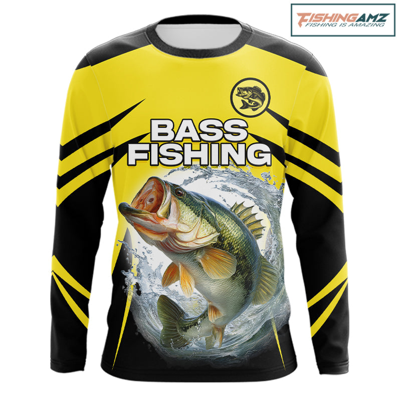 Largemouth Bass Fishing Shirts Long Sleeve Sport With Personalized Name NHT397