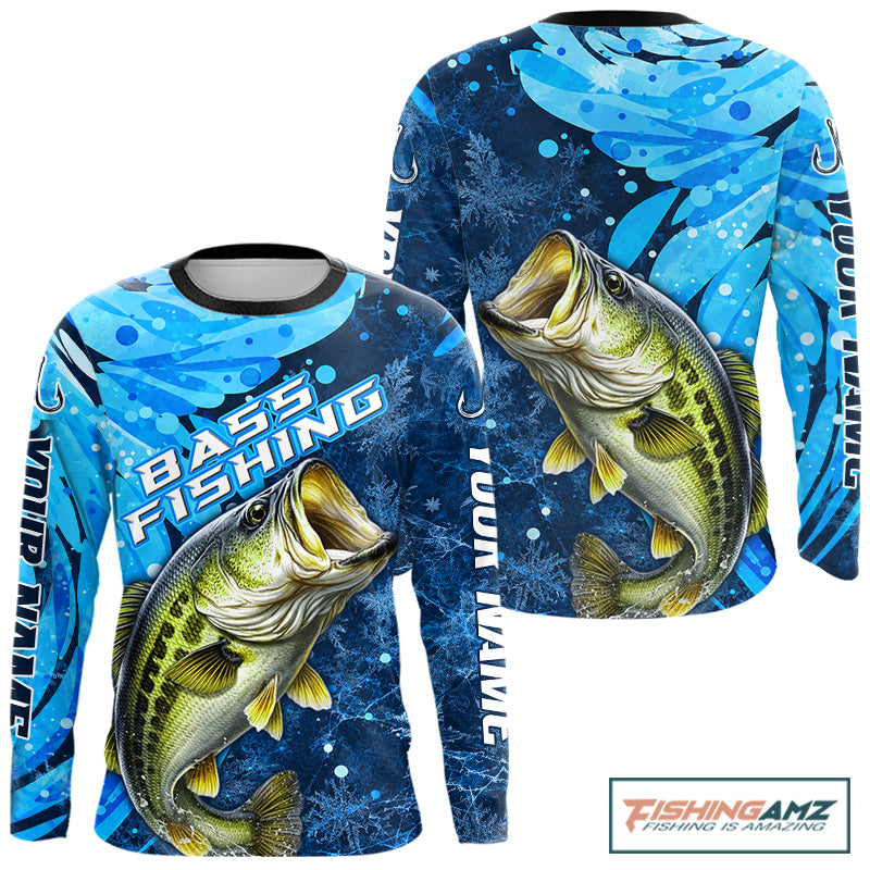 Bass Fishing Shirt For Men, Ice Fishing Shirt, Largemouth Bass Long Sleeve Fishing Gift NHT1388