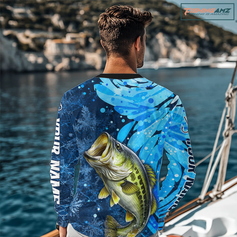 Bass Fishing Shirt For Men, Ice Fishing Shirt, Largemouth Bass Long Sleeve Fishing Gift NHT1388