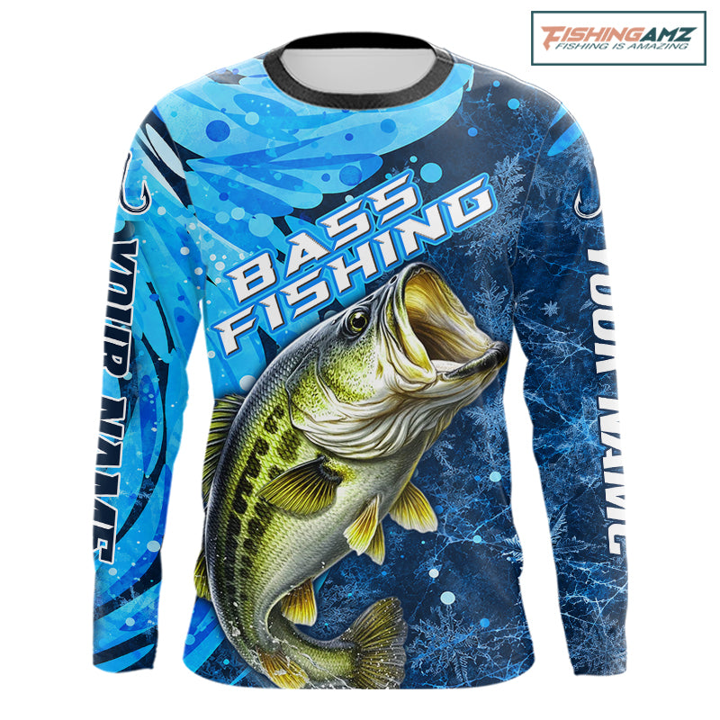 Bass Fishing Shirt For Men, Ice Fishing Shirt, Largemouth Bass Long Sleeve Fishing Gift NHT1388