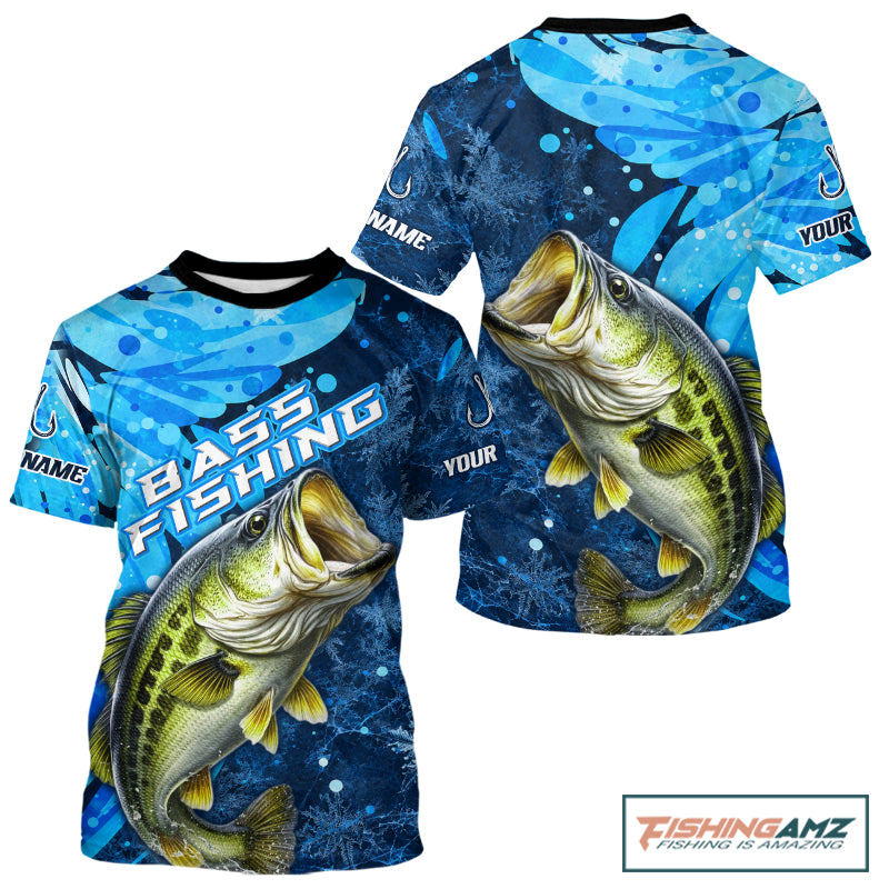 Bass Fishing Shirts Short Sleeve For Men, Ice Fishing Shirts, Largemouth Bass Fishing Gift NHT1388