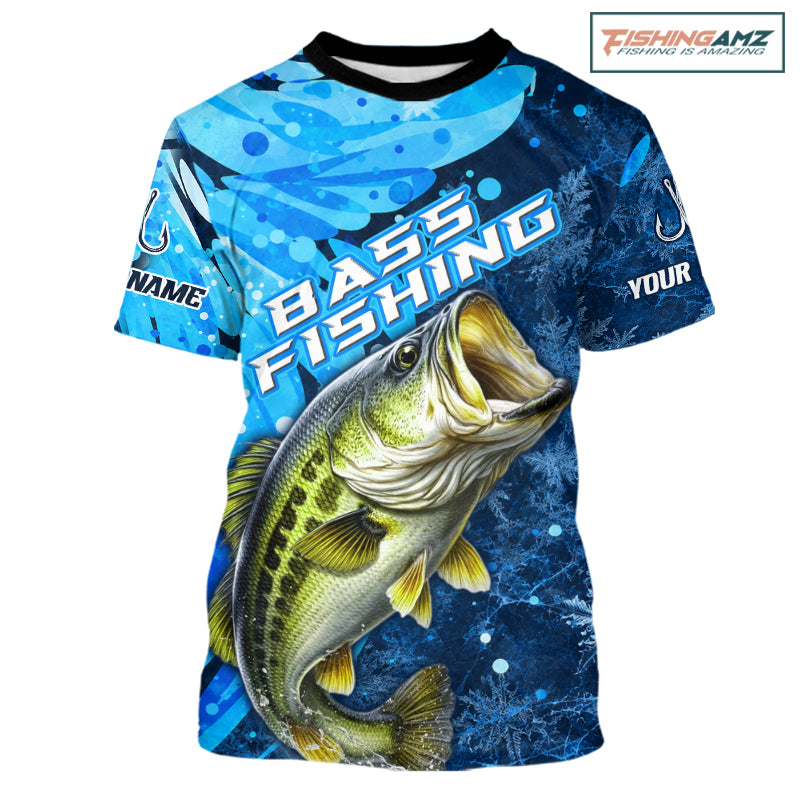 Bass Fishing Shirts Short Sleeve For Men, Ice Fishing Shirts, Largemouth Bass Fishing Gift NHT1388