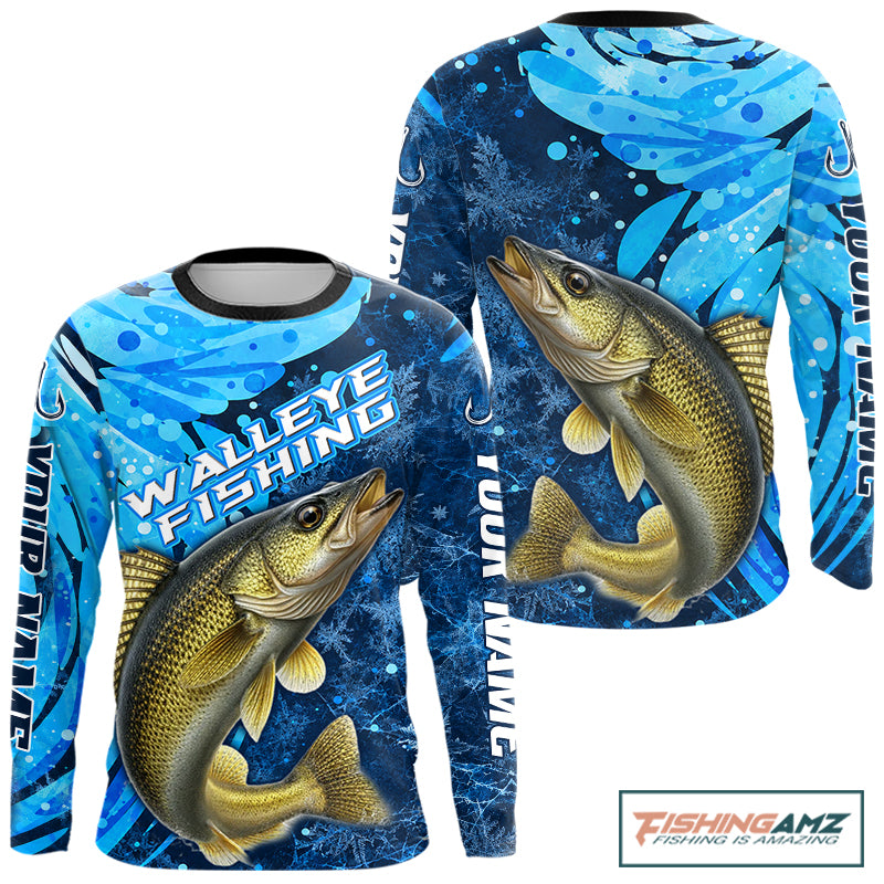 Walleye Fishing Shirt For Men, Ice Fishing Shirt, Walleye Long Sleeve Fishing Gift NHT1389