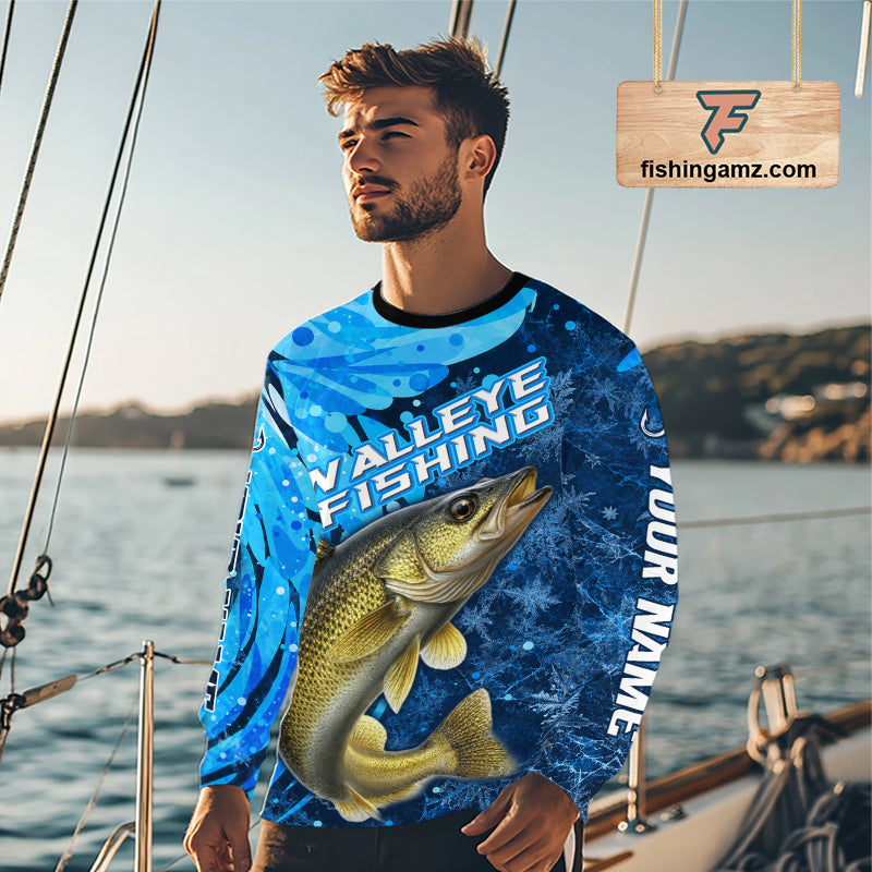 Walleye Fishing Shirt For Men, Ice Fishing Shirt, Walleye Long Sleeve Fishing Gift NHT1389
