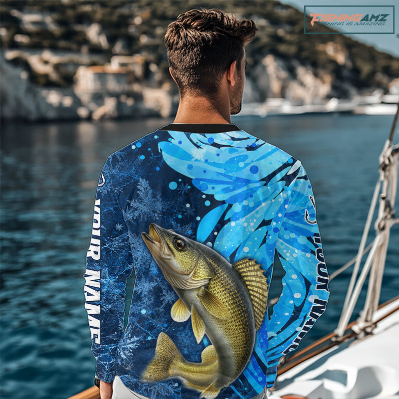 Walleye Fishing Shirt For Men, Ice Fishing Shirt, Walleye Long Sleeve Fishing Gift NHT1389