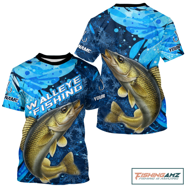 Walleye Fishing Shirts Short Sleeve For Men, Ice Fishing Shirts, Walleye Fishing Gift NHT1389