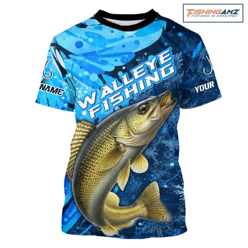 Walleye Fishing Shirts Short Sleeve For Men, Ice Fishing Shirts, Walleye Fishing Gift NHT1389