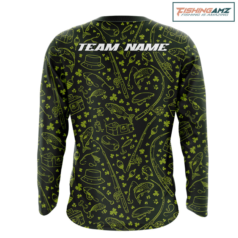 Fishing Shirt Long Sleeve, Patrick Day Fishing Jersey Personalized Name, Team Name NHT426
