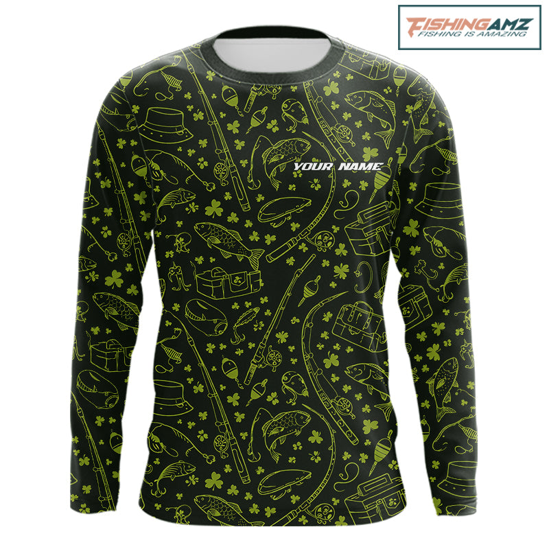 Fishing Shirt Long Sleeve, Patrick Day Fishing Jersey Personalized Name, Team Name NHT426