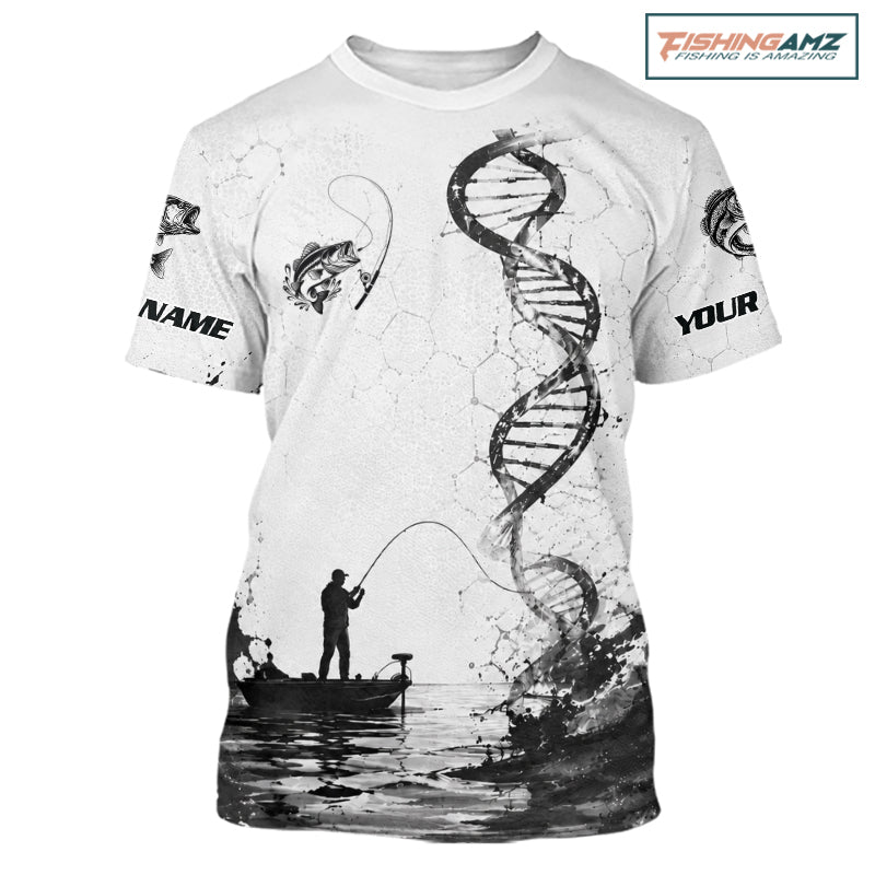 Largrmouth Bass Fishing T - Shirt Fisherman DNA Performance Apparel  Fishing gilf for men