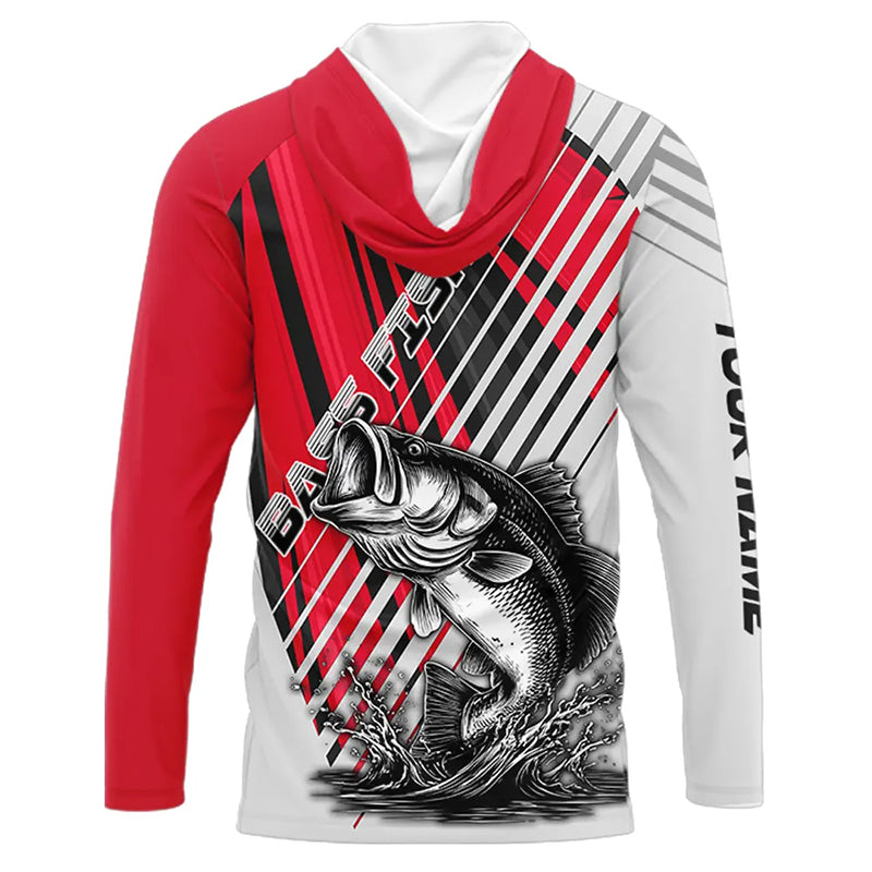 Largemouth Bass Fishing Shirts Long Sleeve Hooded Customize Name, Personalized Fishing Gift NHT381