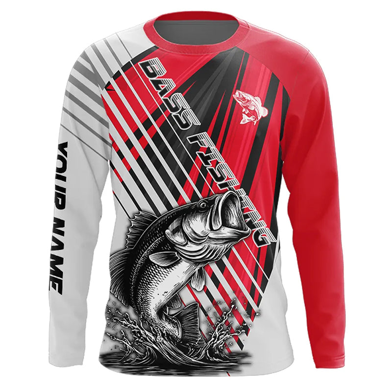 Largemouth Bass Fishing Shirts Long Sleeve Customize Name, Personalized Fishing Gift NHT381