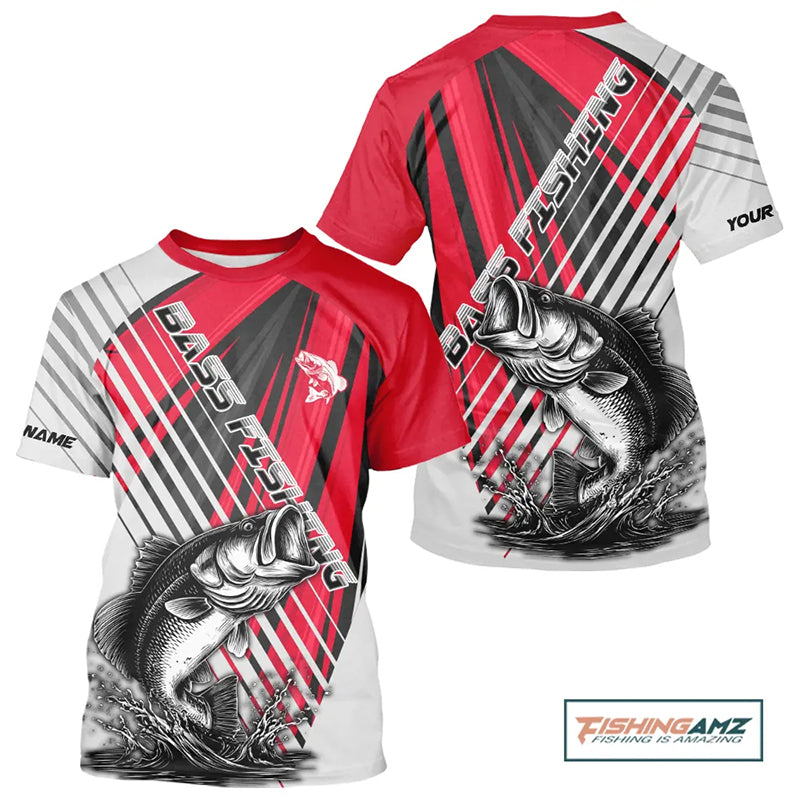 Largemouth Bass Fishing T-Shirts Customize Name, Personalized Fishing Gift NHT381