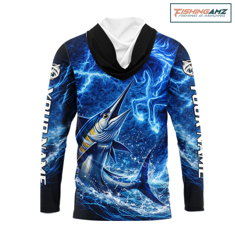 Marlin & Blue Thunder Horse Fishing Shirt Long Sleeve, Marlin Fishing Shirt For Men NHT450