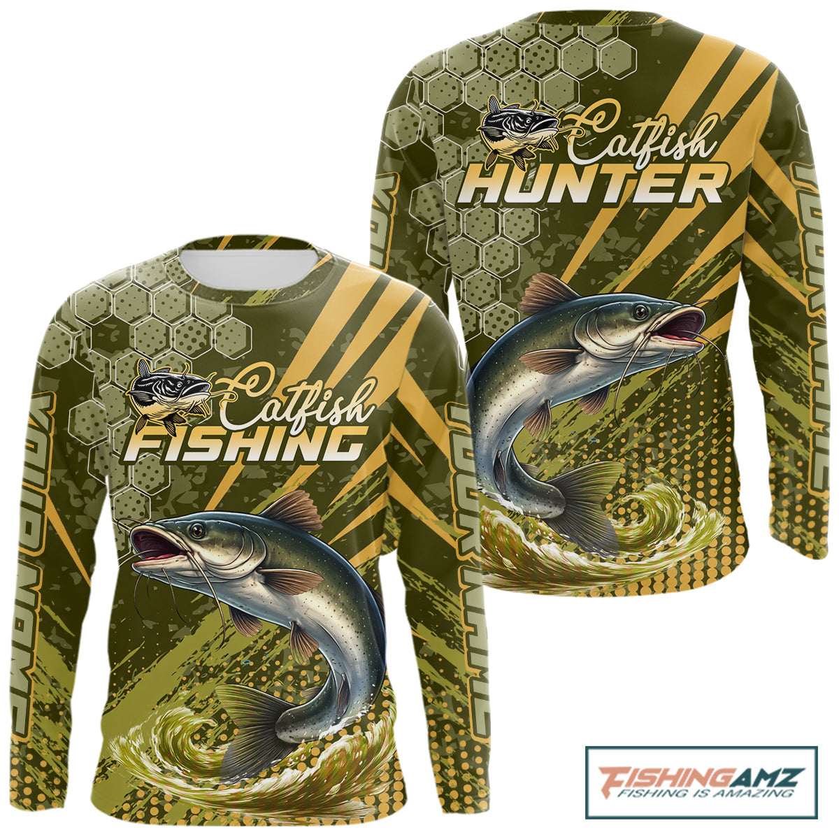 Personalized Catfish Long Sleeve Fishing Shirts, Catfish Fishing Jerseys For Men NHT522
