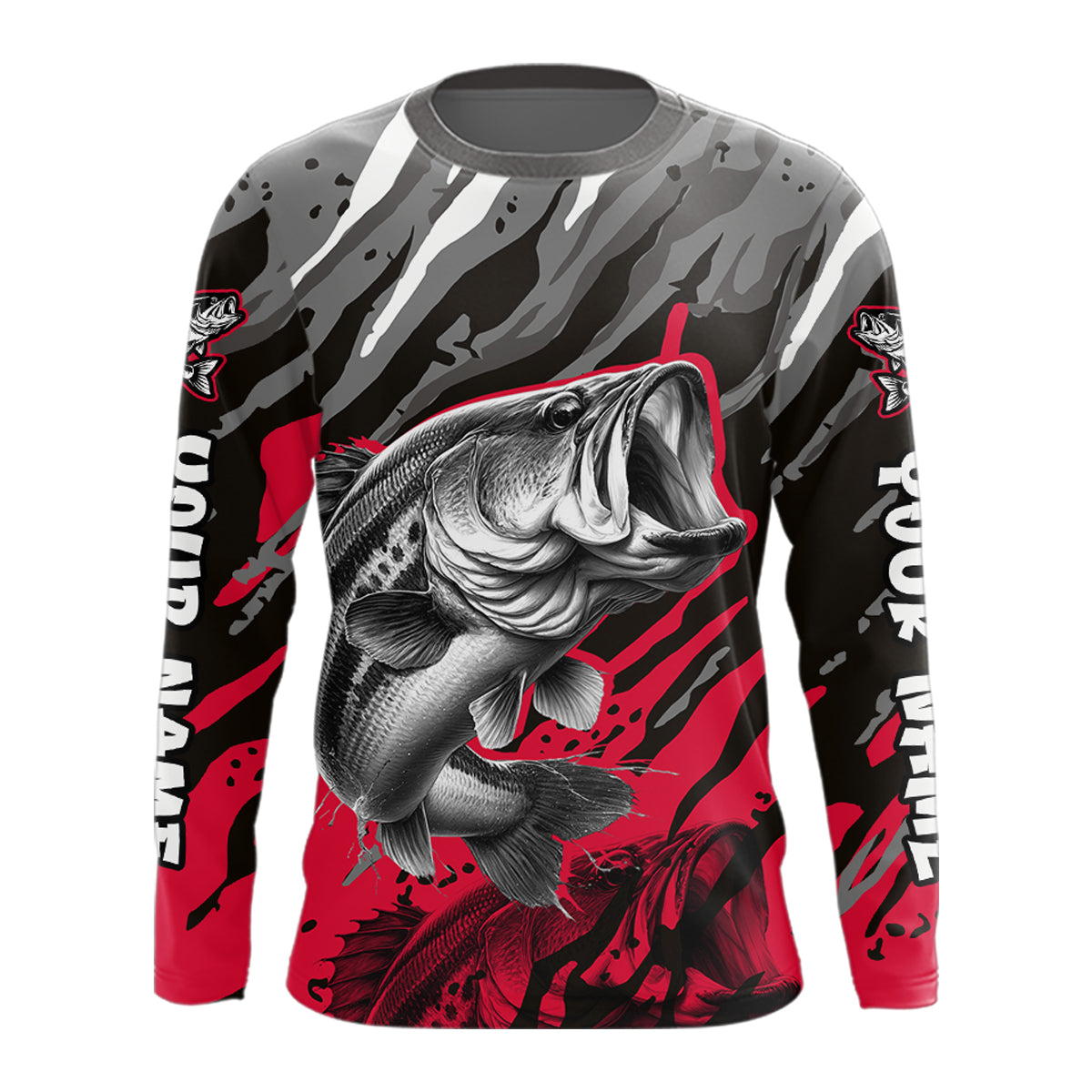 Personalized Bass Fishing Sport Jerseys, Bass Fishing Shirts Long Sleeve For Men