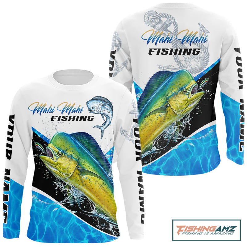 Custom Mahi Mahi Saltwater Fishing Shirts Long Sleeve Designed For Deep Sea Anglers NHT1357