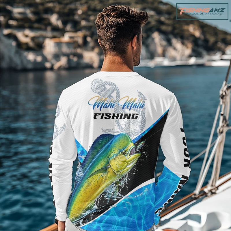 Custom Mahi Mahi Saltwater Fishing Shirts Long Sleeve Designed For Deep Sea Anglers NHT1357