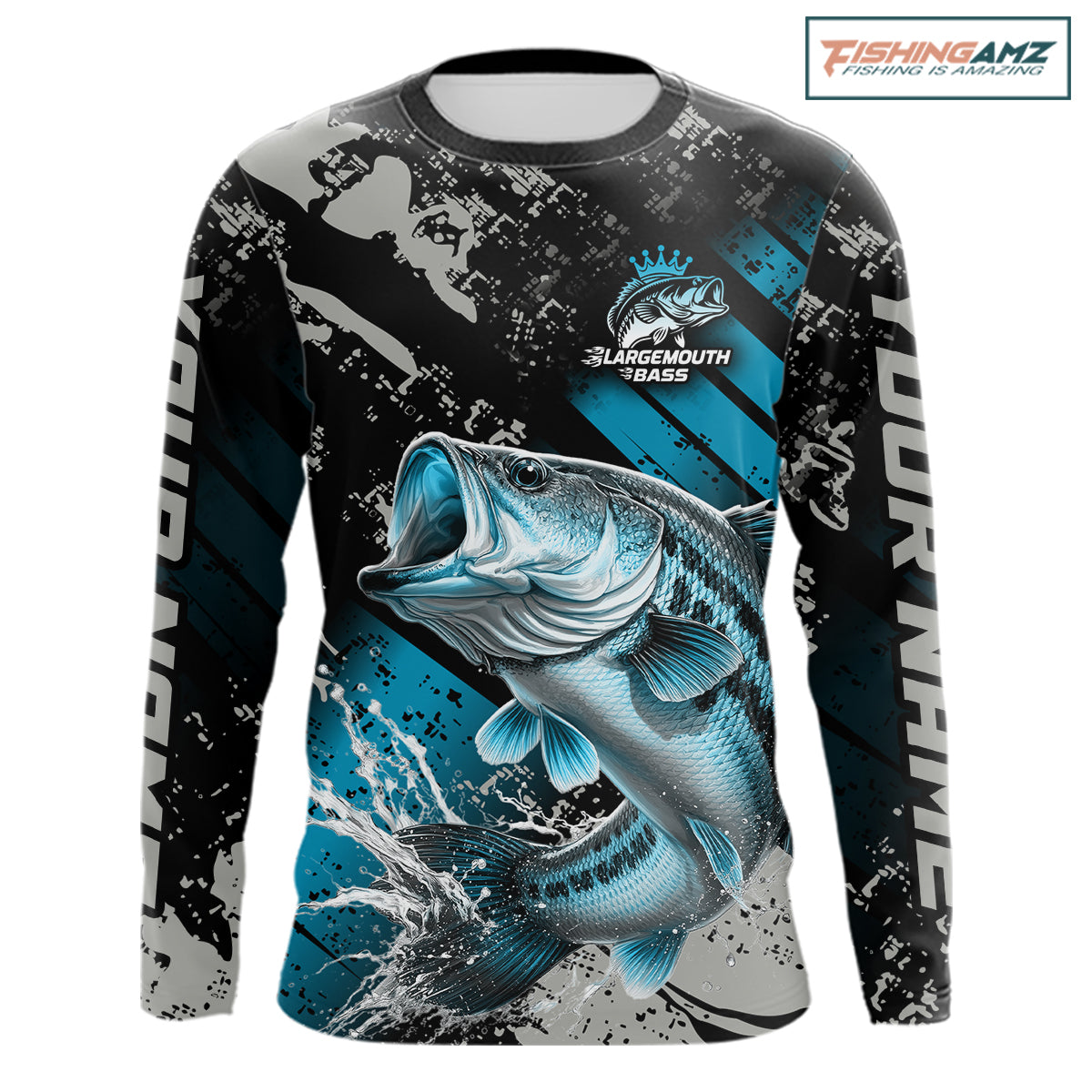 Bass Fishing Shirts Long Sleeve Customized Name, Largemouth Bass Fishing Jerseys For Men NHT531