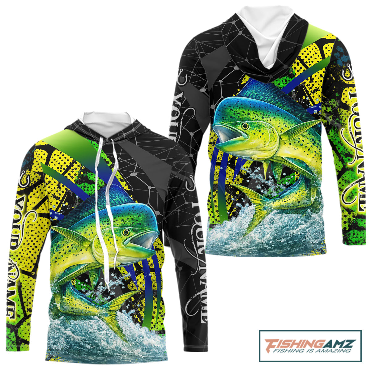 Personalized Mahi Mahi Fishing Jerseys 3D Long Sleeves Hooded Shirt, Fishing Gift  NHT402