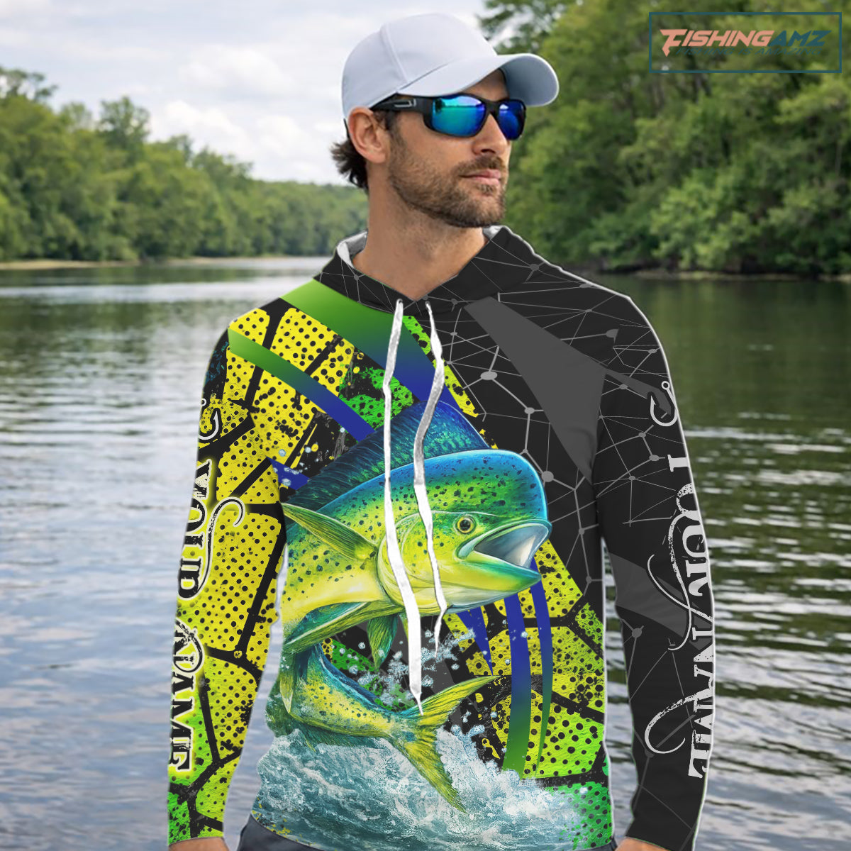 Personalized Mahi Mahi Fishing Jerseys 3D Long Sleeves Hooded Shirt, Fishing Gift  NHT402