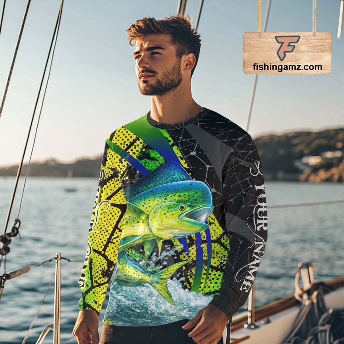 Personalized Mahi Mahi Fishing Jerseys 3D Long Sleeve Shirt, Fishing Gift  NHT402