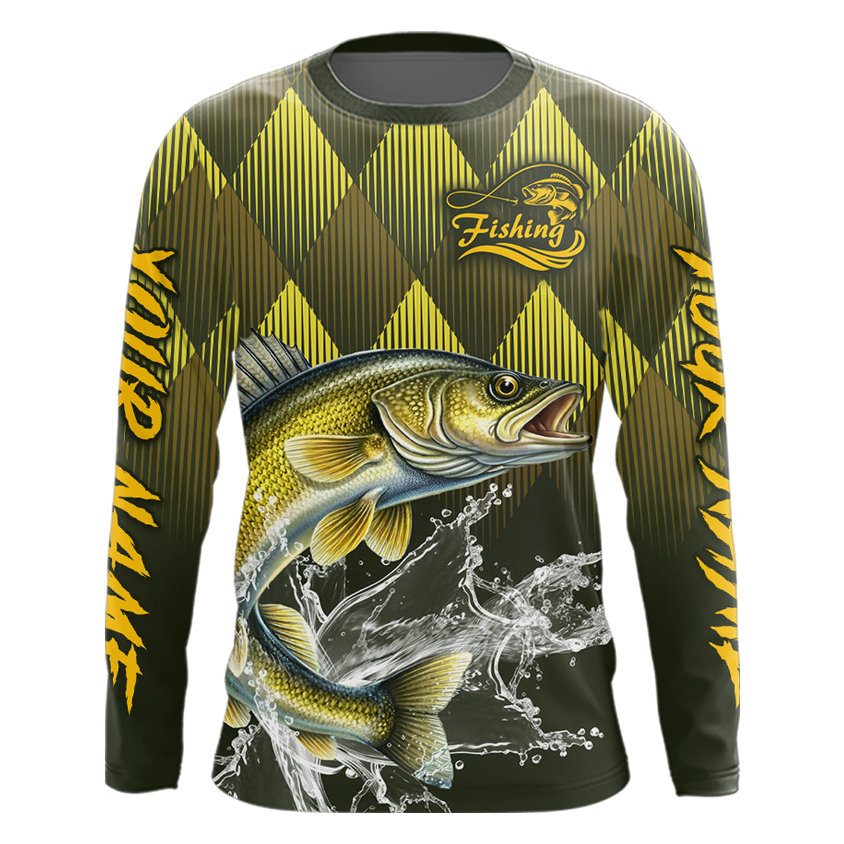 Custom Walleye Fishing Long Sleeve Tournament Fishing Shirts, Walleye Fishing Apparel NHT411
