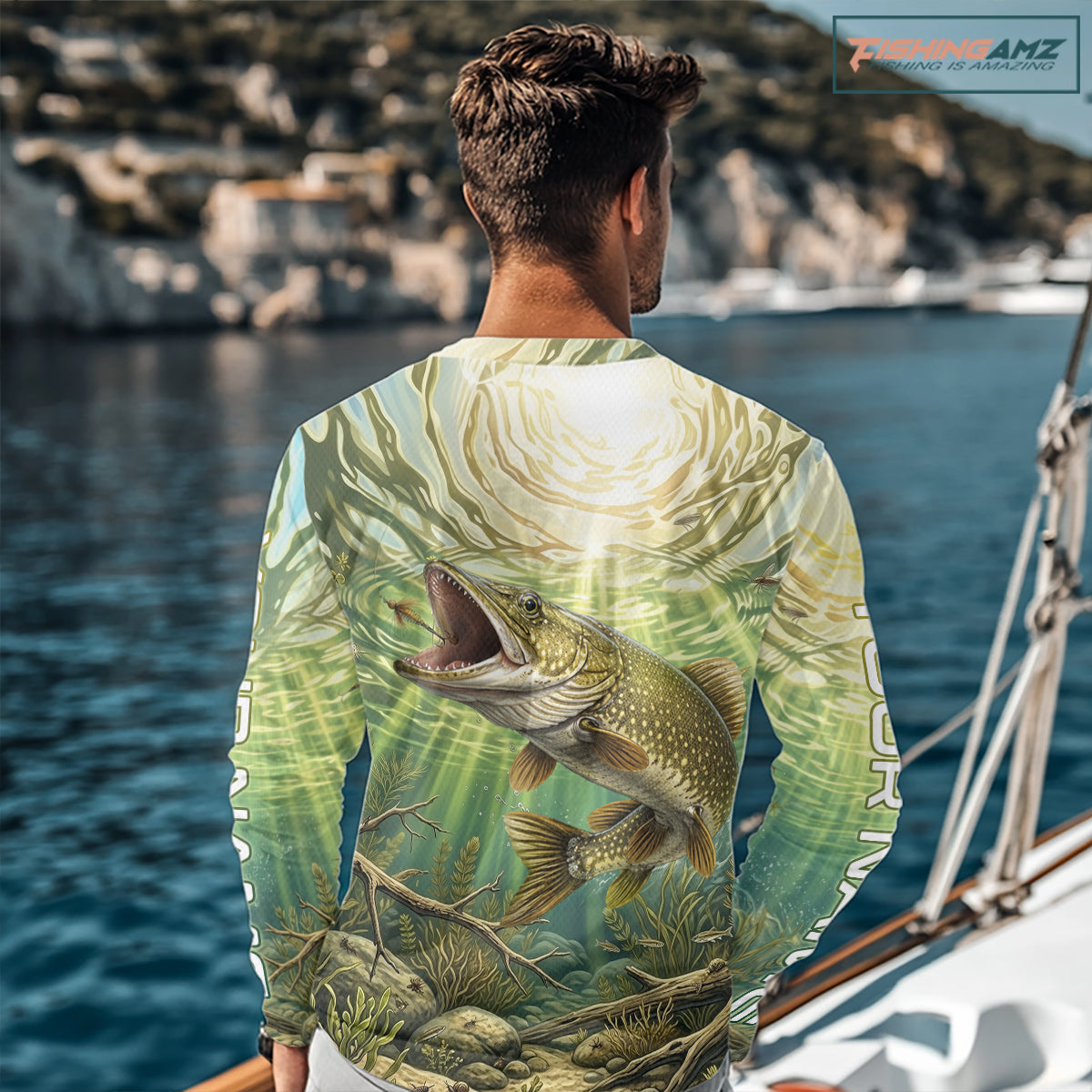 Northern Pike Fishing Jerseys For Men, Personalized Northern Pike Long Sleeve Fishing Shirts NHT808