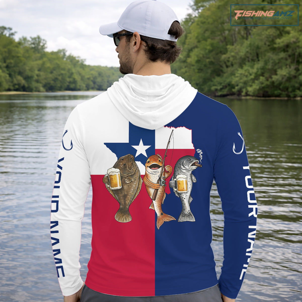 Texas Slam Fishing Shirts Long Sleeve Hooded For Men, Personalized Inshore Slam Fishing Team Jersey NHT846