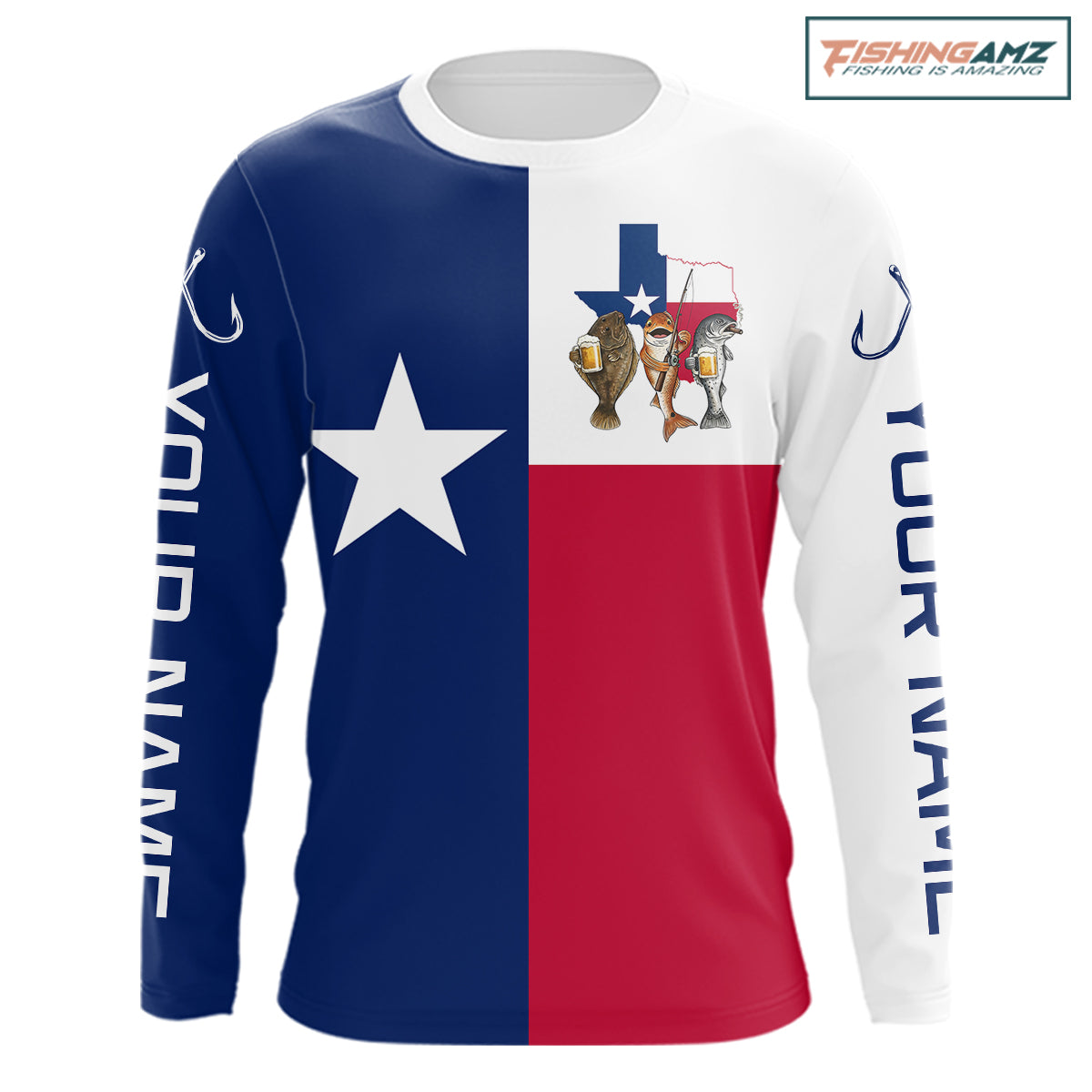 Texas Slam Fishing Shirts Long Sleeve For Men, Personalized Inshore Slam Fishing Team Jersey NHT846