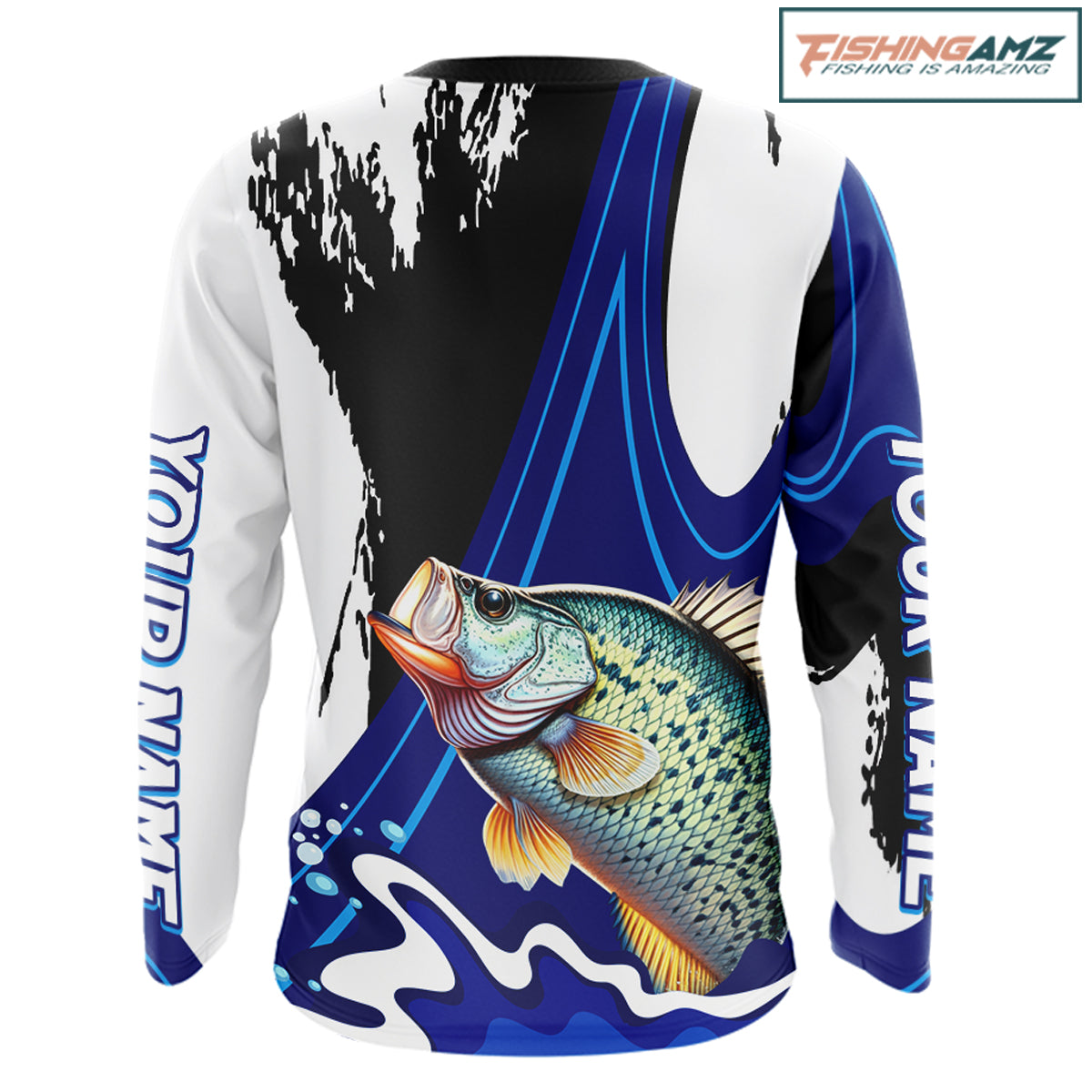 Crappie fishing jersey personalized name long sleeve UV protection fishing shirt