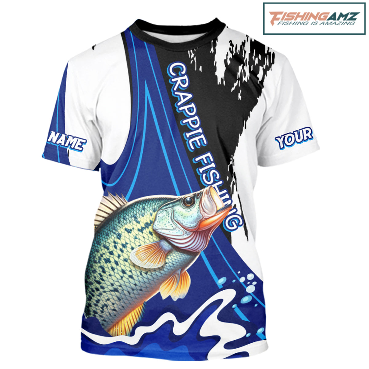 Crappie Fishing Jersey Personalized Name Fishing T-shirts, Angler Tournament Fishing Appare