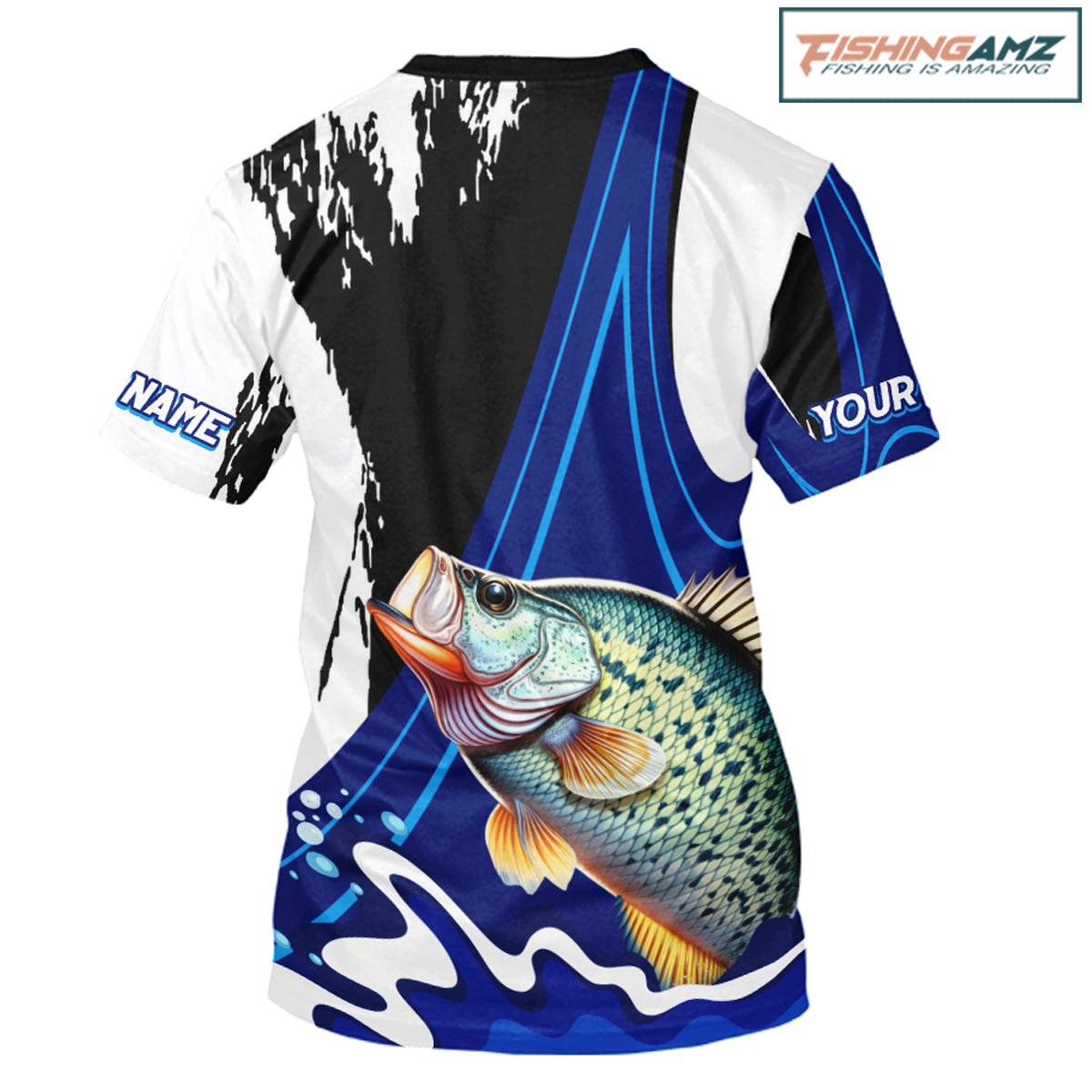 Crappie Fishing Jersey Personalized Name Fishing T-shirts, Angler Tournament Fishing Appare