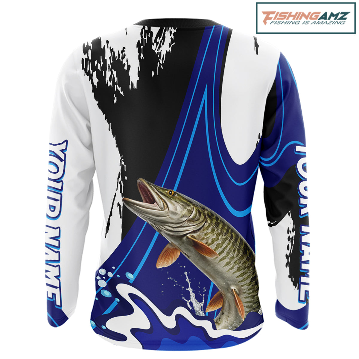 Musky Fishing Jersey Personalized Name Fishing Shirt, Angler Tournament Fishing Apparel NHT870