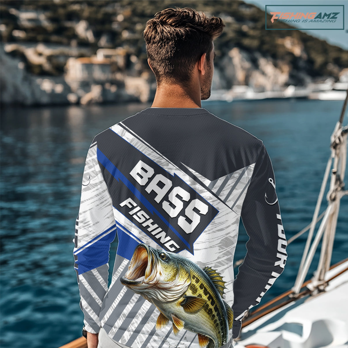 Personalized Bass Fishing Jerseys For Fishing Team, Largemouth Bass Fishing Shirts Long Sleeve NHT918
