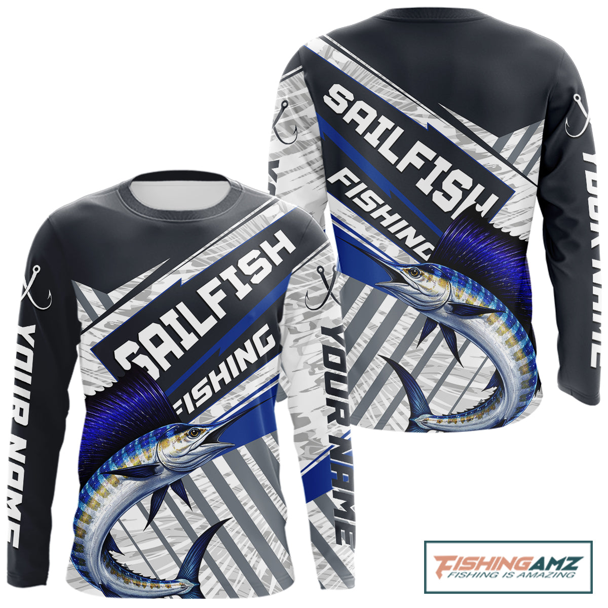 Personalized Sailfish Fishing Jerseys For Fishing Team, Sailfish Fishing Shirts Long Sleeve NHT920