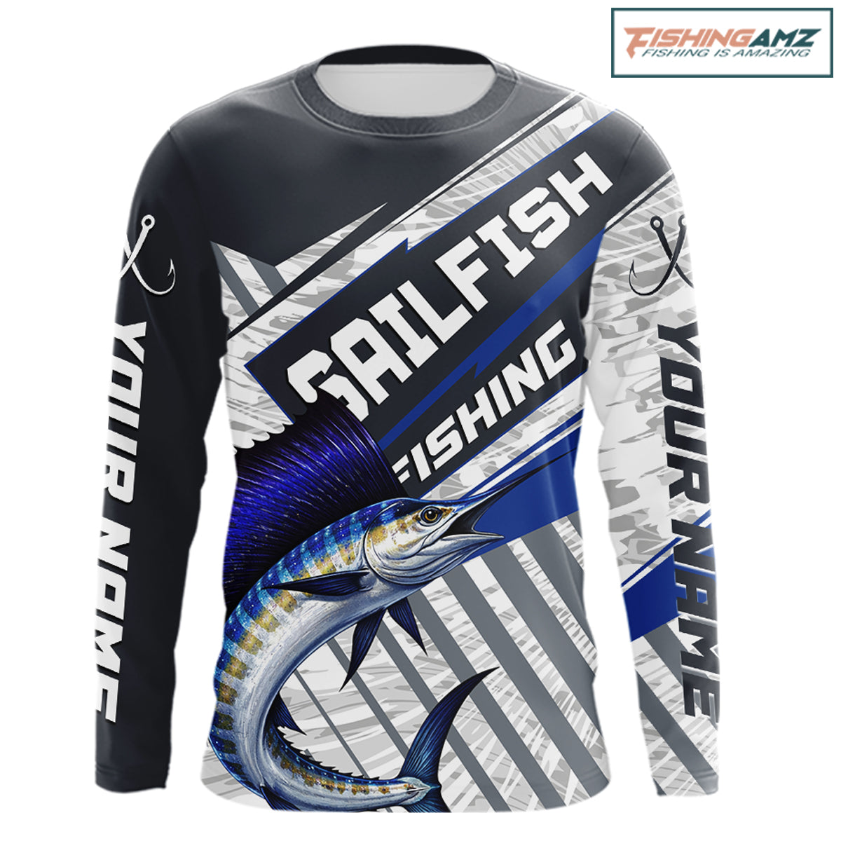 Personalized Sailfish Fishing Jerseys For Fishing Team, Sailfish Fishing Shirts Long Sleeve NHT920