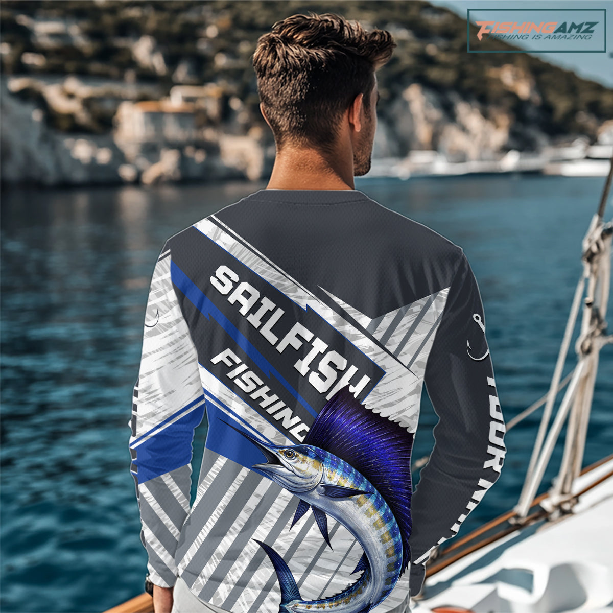 Personalized Sailfish Fishing Jerseys For Fishing Team, Sailfish Fishing Shirts Long Sleeve NHT920