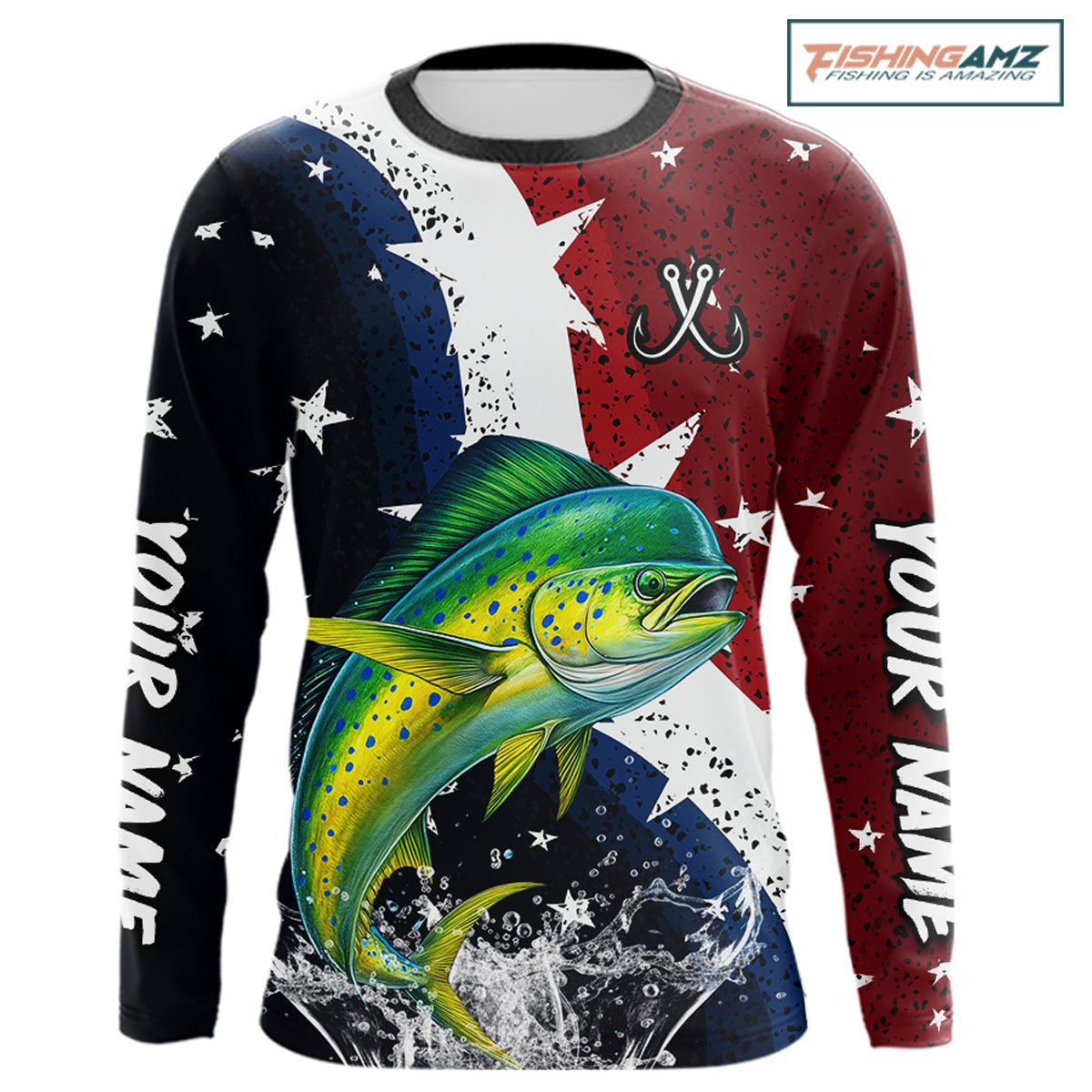 Personalized Texas Flag Mahi Mahi  Fishing Shirt Jerseys, Texas Dorado Fishing Shirts Long Sleeve For Men NHT762