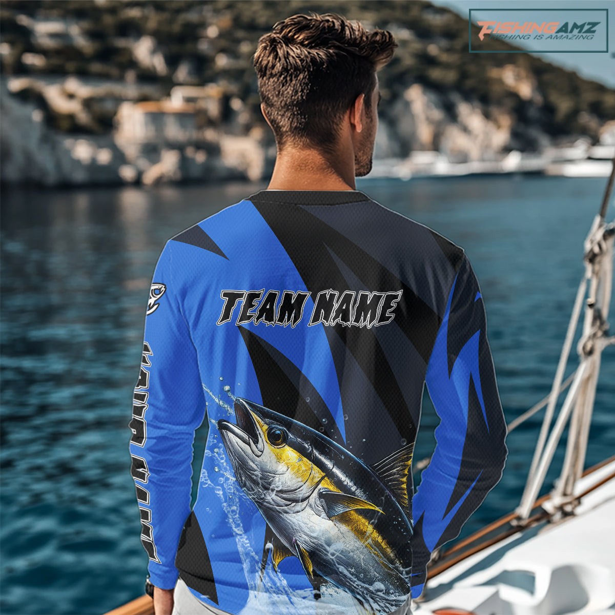 Tuna Saltwater Fishing Jerseys, Tuna Fishing Performance Fishing Shirts Long Sleeve NHT582