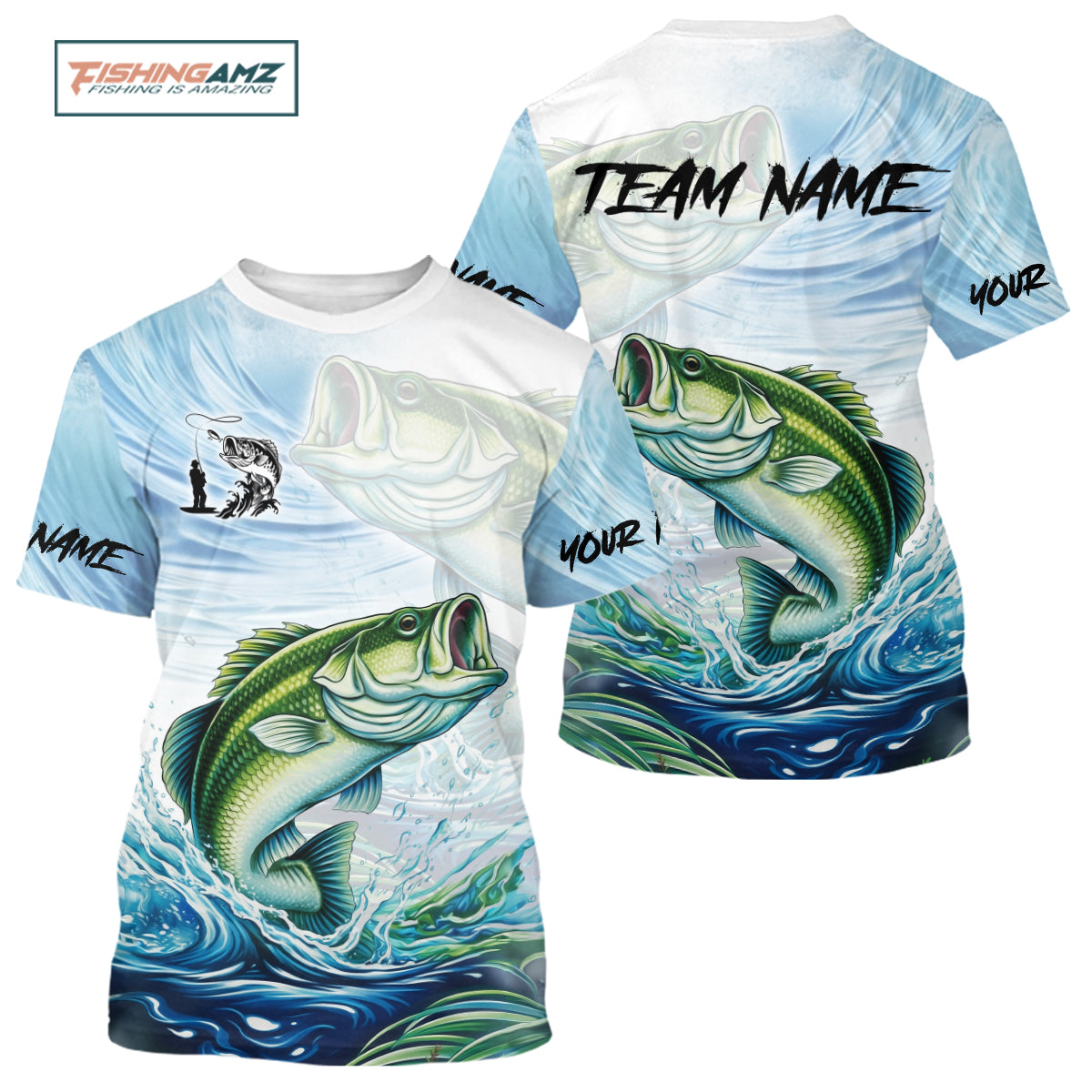 Bass Fishing T-Shirt Customized Name, Largemouth Bass Fishing Jerseys NHT384