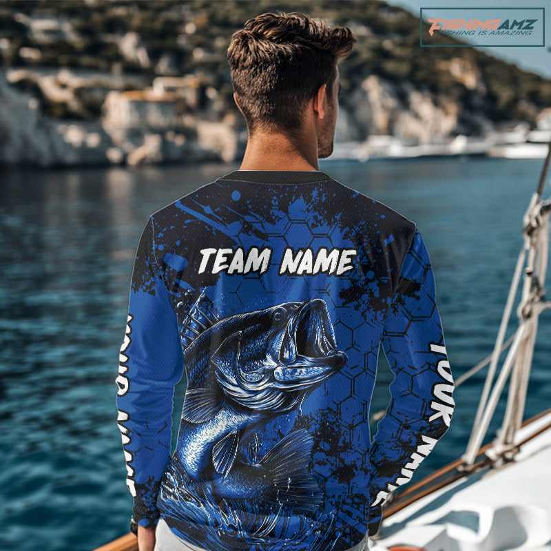 Personalized Bass Fishing Jerseys For Fishing Team, Bass Fishing Shirts Long Sleeve NHT526