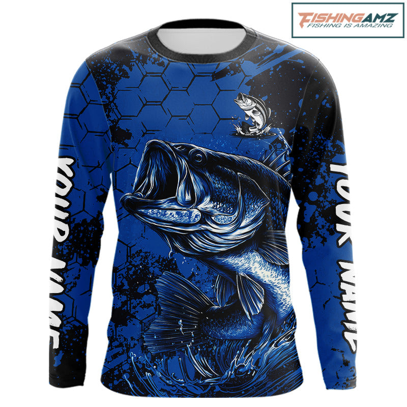 Personalized Bass Fishing Jerseys For Fishing Team, Bass Fishing Shirts Long Sleeve NHT526