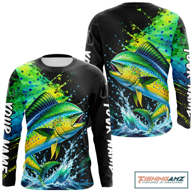 Mahi Mahi Fishing Jersey, Dolphin Fish Long Sleeve Shirt, Sport Fishing Shirt For Men NHT1535