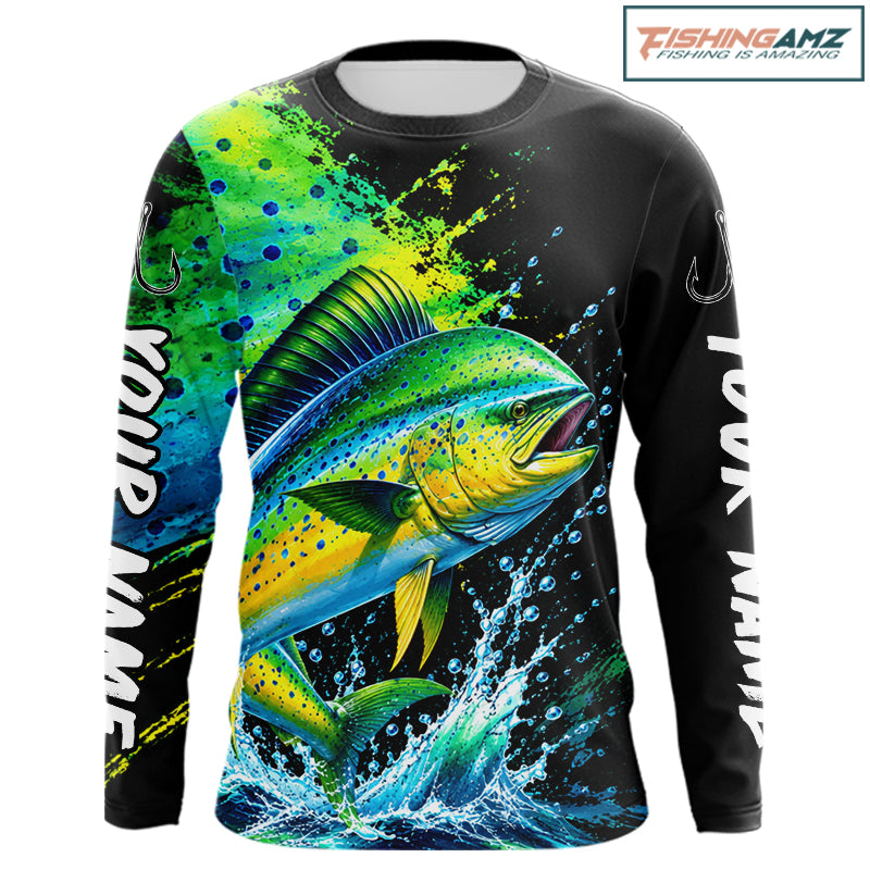 Mahi Mahi Fishing Jersey, Dolphin Fish Long Sleeve Shirt, Sport Fishing Shirt For Men NHT1535